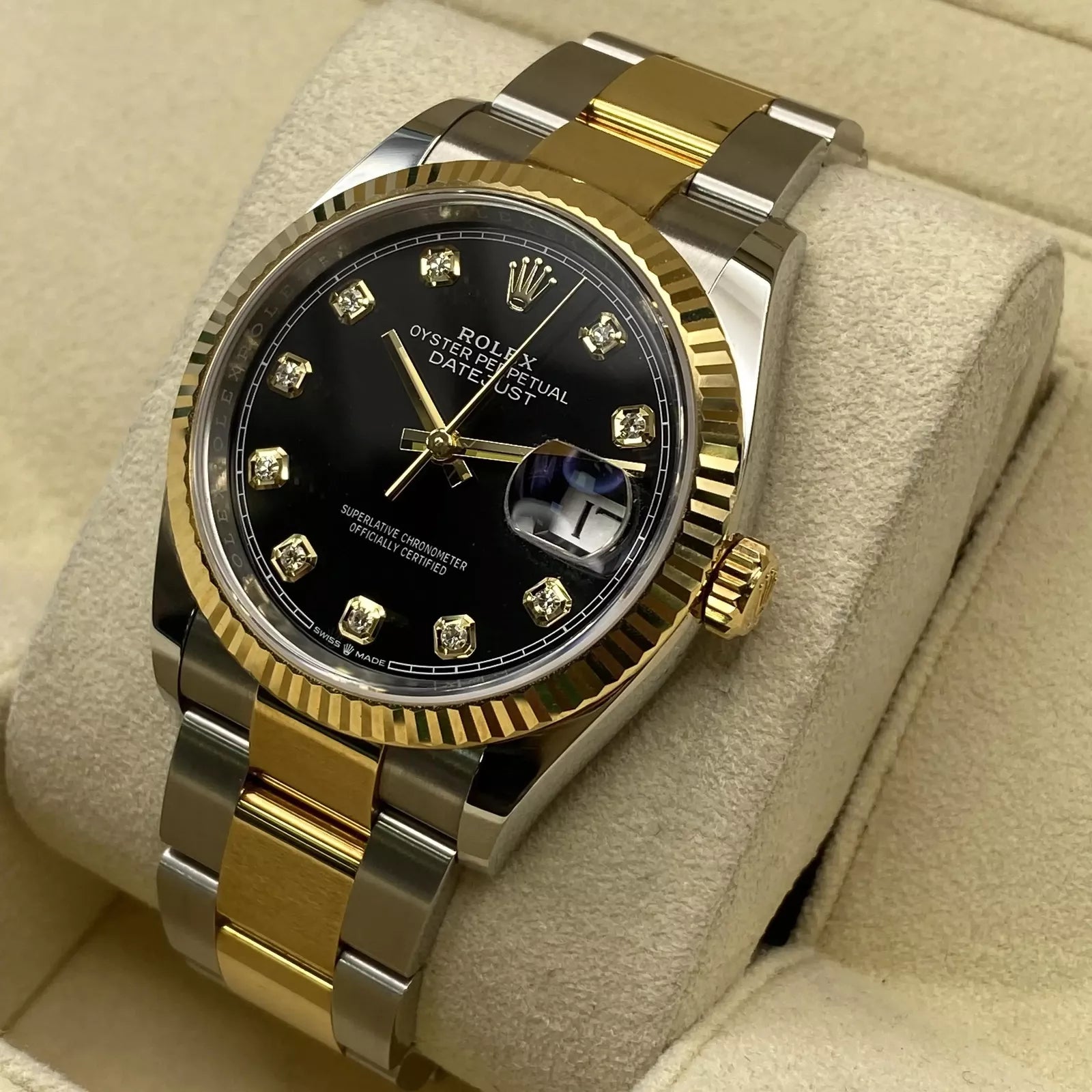 Rolex Datejust 36mm 126233 Custom Black Dial Jubilee Bracelet Watch - Image 12