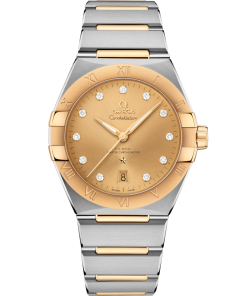 Omega Constellation 39mm Yellow Dial with Diamonds Stainless Steel and Sedna�?18k Yellow Gold Bracelet 131.20.39.20.58.001