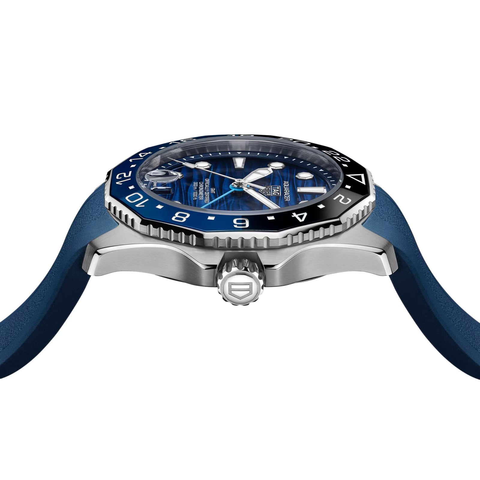 TAG Heuer Aquaracer Professional 300 GMT 42mm Mens Watch Blue Rubber WBP5114.FT6259 - Image 6