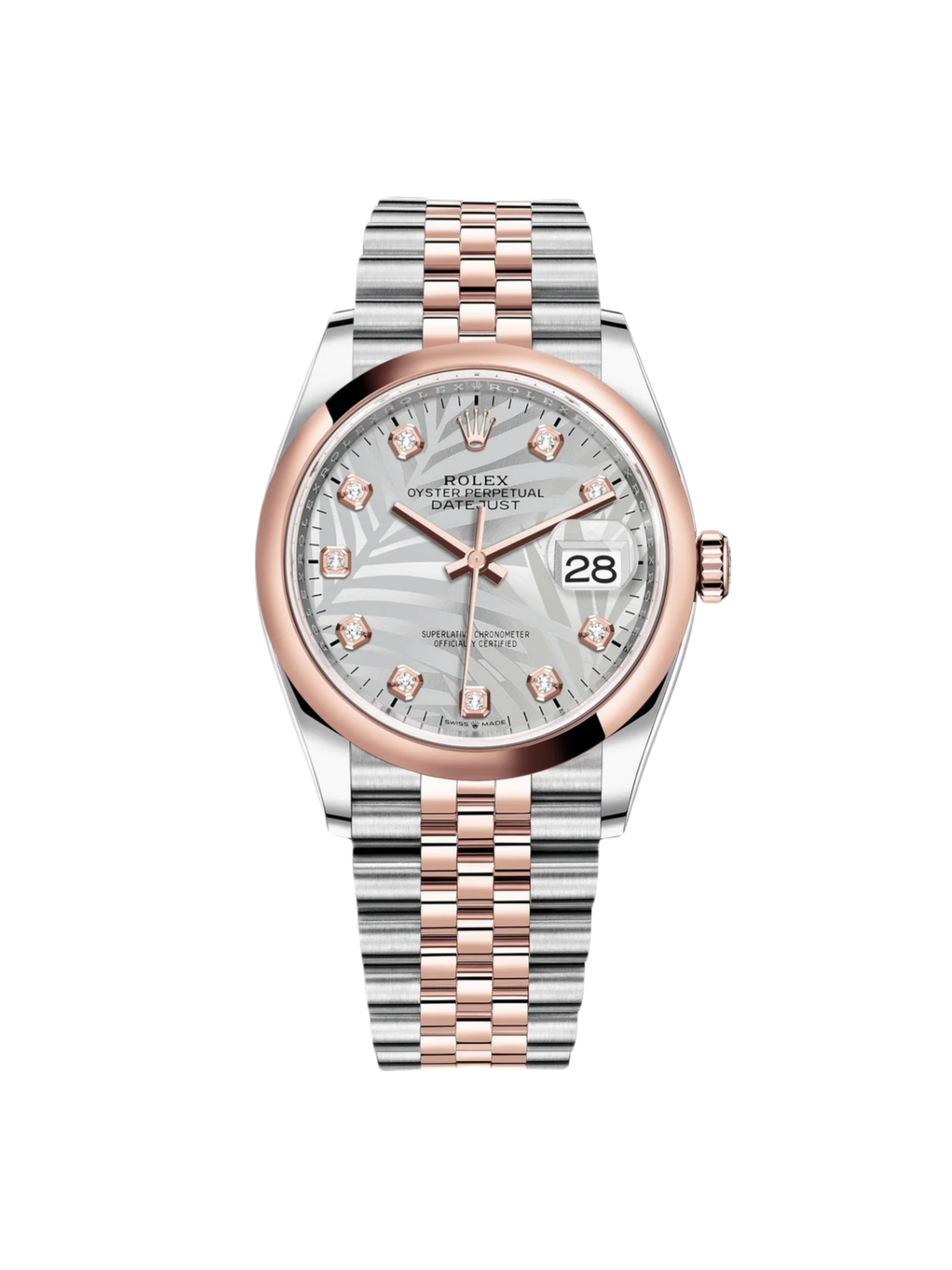 Rolex Datejust 36mm 126201 Silver Palm Motif Dial