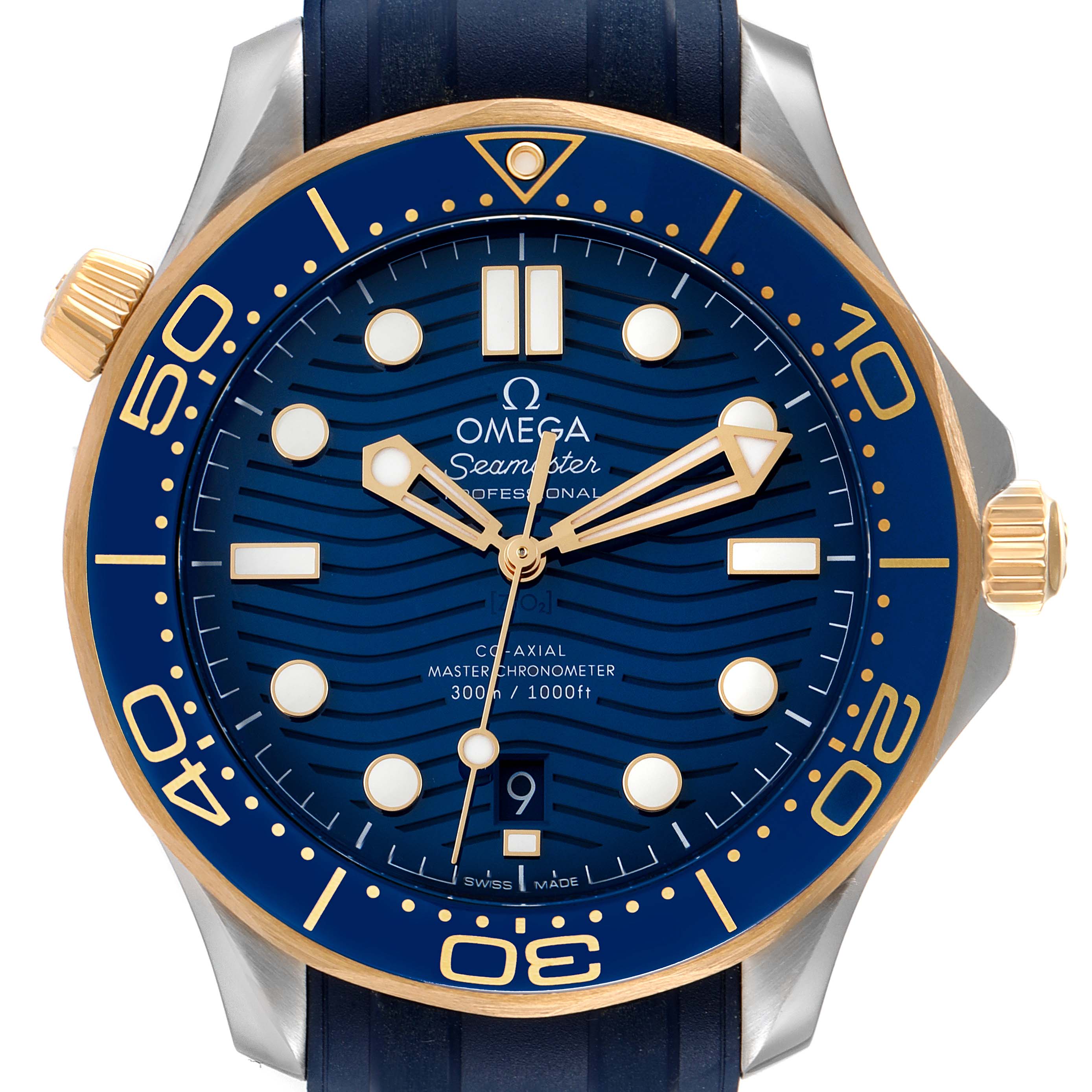Omega Seamaster Diver 300M 42mm Blue Dial Stainless Steel 18k Yellow Gold Strap 210.22.42.20.03.001 - Image 4