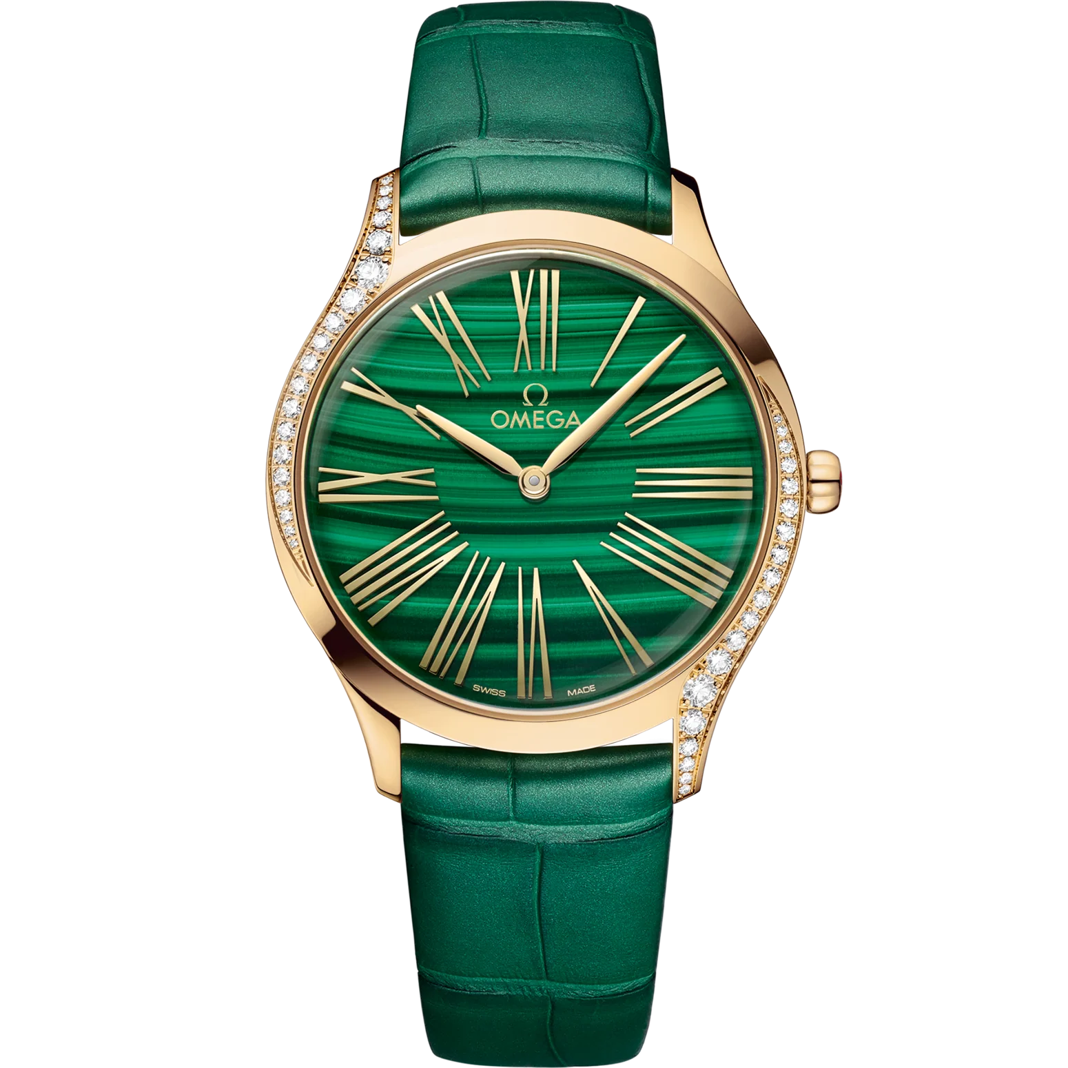 Omega De Ville Trésor 36mm Green Dial with Diamonds Moonshine�?18k Rose Gold Strap 428.58.36.60.99.001