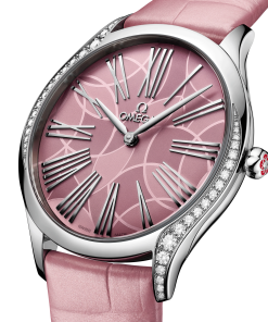 Alternative view of Omega De Ville Trésor quartz pink dial pink leather strap 36mm 428.18.36.60.10.001
