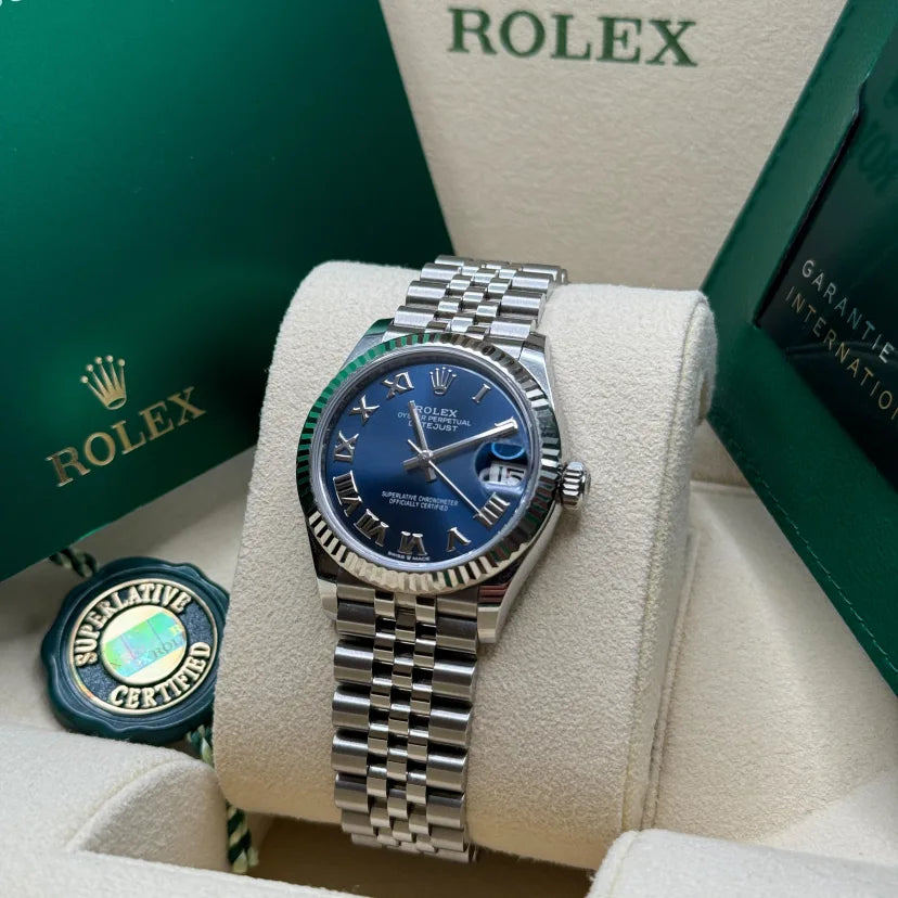 Rolex Datejust m278274-0033/0034 Bright Blue Dial 31mm Fluted Bezel Oyster Bracelet - Image 9
