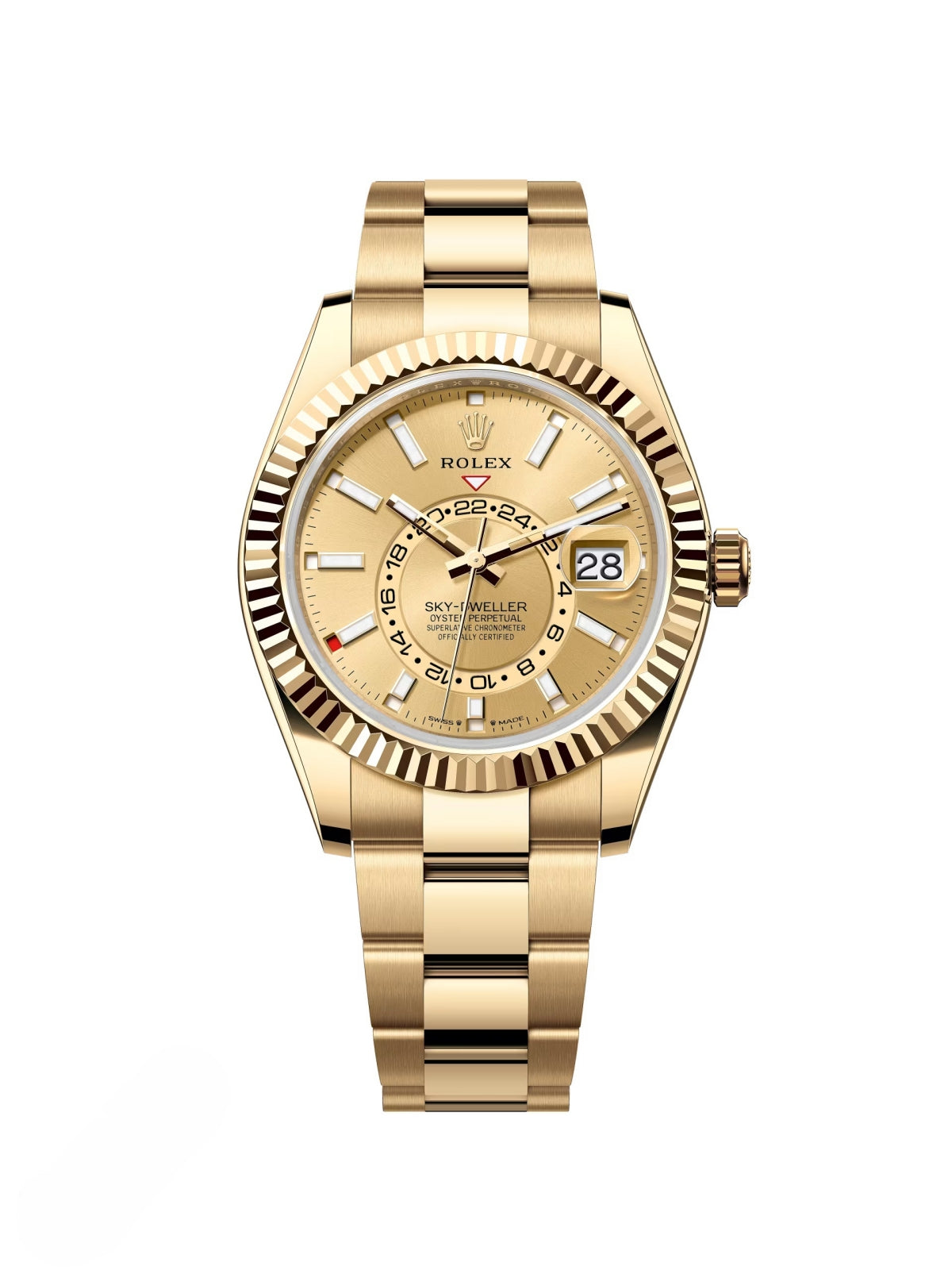 Rolex Sky-Dweller 42mm 336938-0001 Yellow Gold Champagne Dial