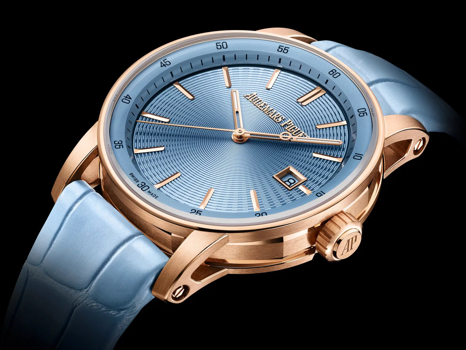 Audemars Piguet Code 11.59 Selfwinding Pink Rose Gold Light Blue Dial 38mm Leather Strap | 77410OR.OO.A344CR.01 - Image 3