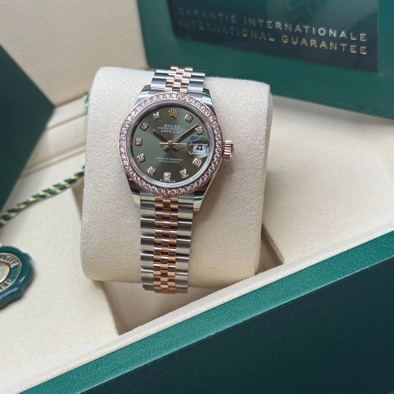 Rolex Lady-Datejust 28mm 279381RBR Green Diamond Dial Oyster Bracelet - Image 5