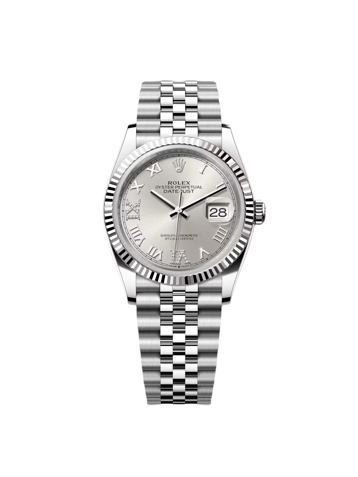 Rolex Datejust 36mm 126234 White Roman Dial Oyster Stainless Steel Mens