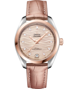 Omega Seamaster Aqua Terra 150M 34 mm Grey Dial with Diamonds Stainless Steel and Sedna�?18k Rose Gold Strap 220.23.34.20.59.001