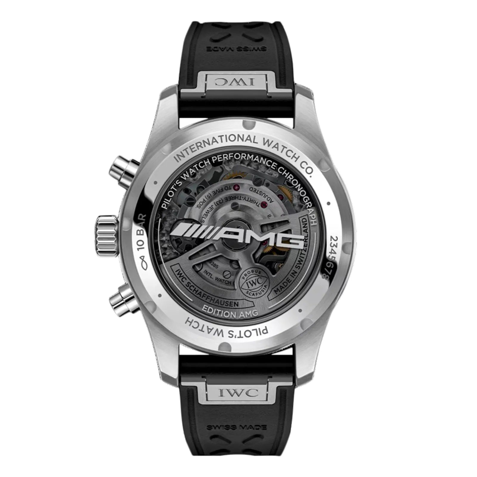 IWC Pilot Performance Chronograph 41mm AMG Mens Watch Black Rubber IW388305 - Image 3