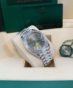 Alternative view of Rolex Day-Date 40mm 228396TBR-0020 Green Roman Dial