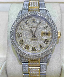 Alternative view of Diamond Rolex 36mm yellow two-tone dial, set with 29 carats of VS1 natural diamonds