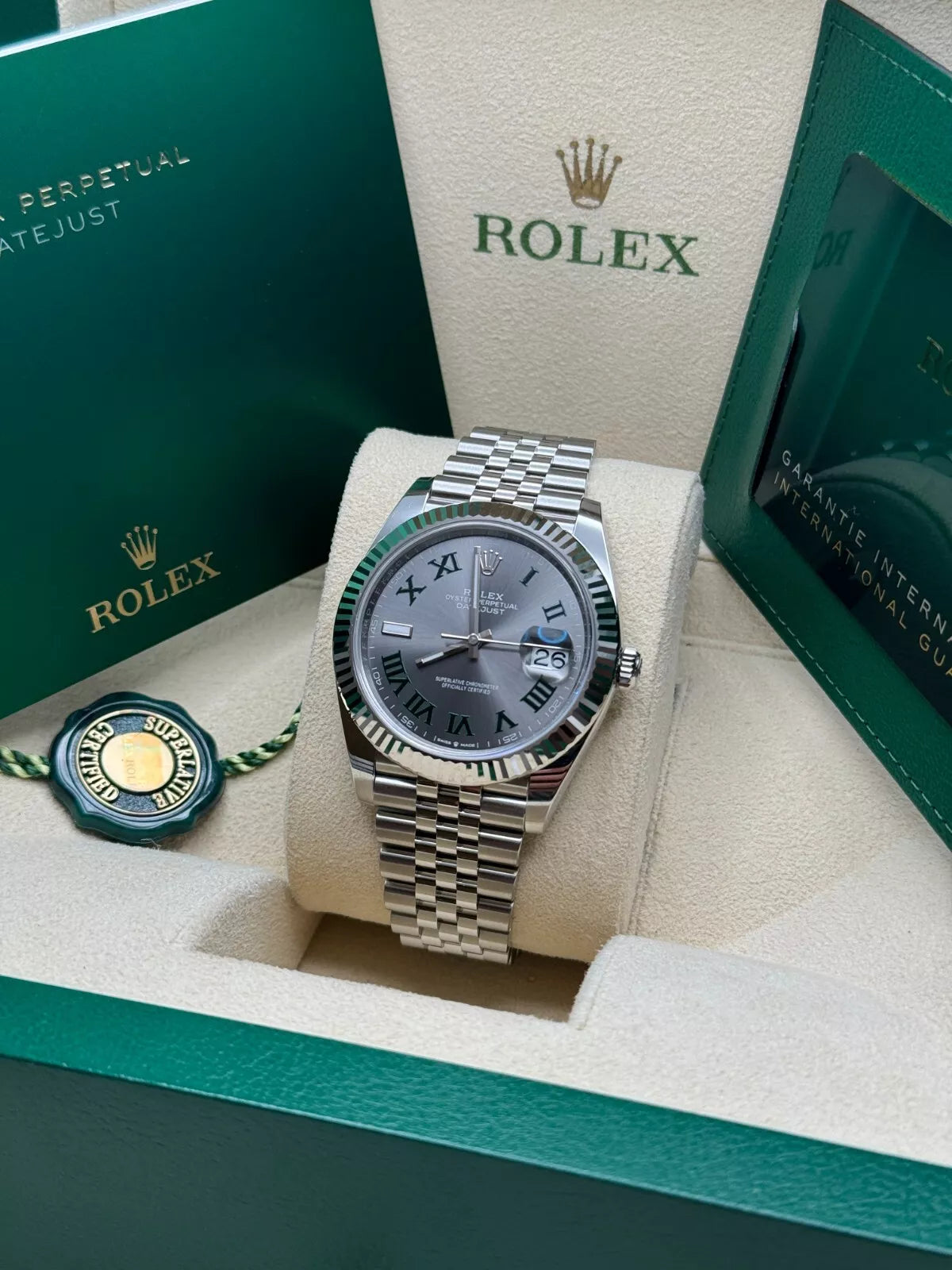 Rolex Datejust 41mm 126334 Slate Roman Jubilee Stainless Steel Mens Watch - Image 4