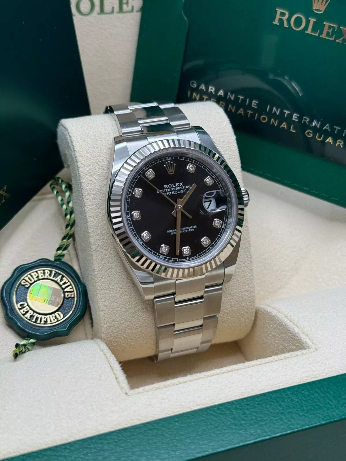Rolex Datejust 41mm 126334 Black Diamond Oyster Stainless Steel Mens Watch - Image 4