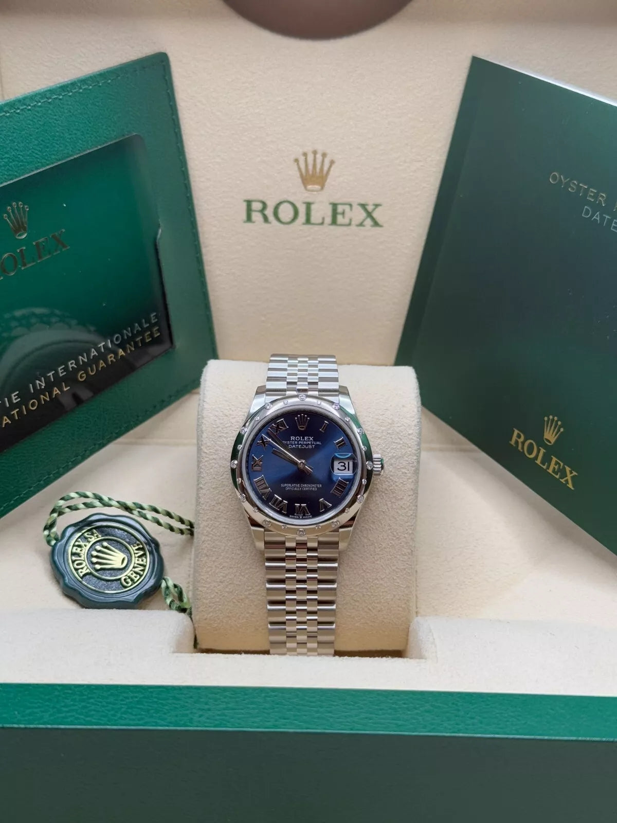 Rolex Datejust m278344-0035/0036 Bright Blue Dial 31mm Domed Diamond Oyster Watch - Image 10