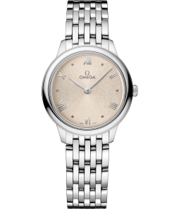 Omega De Ville Prestige 27.5 mm Linen Dial Stainless Steel Bracelet 434.10.28.60.09.001