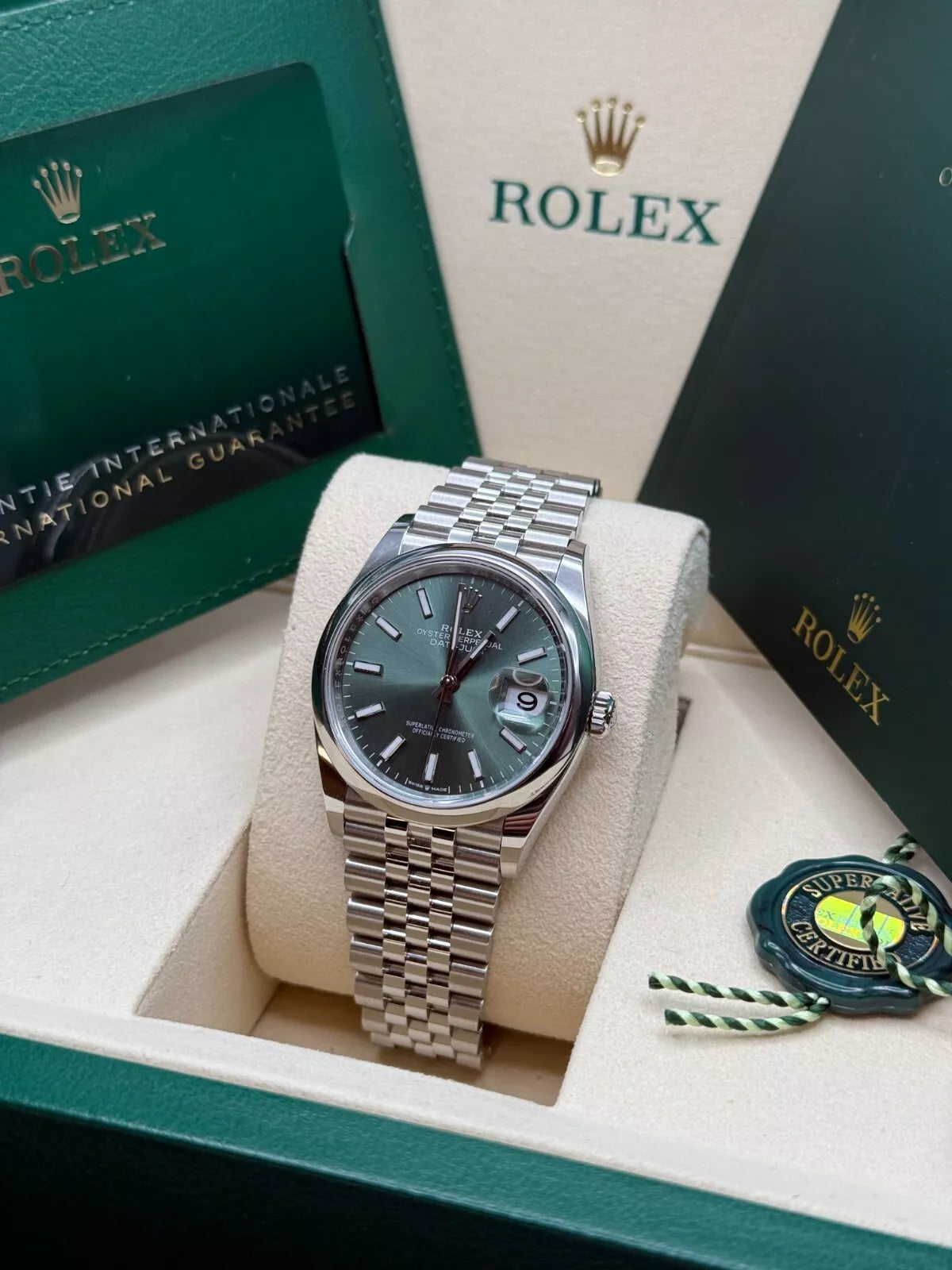 Rolex Datejust 36mm 126200 Mint Green Dial Stainless Steel Oyster Bracelet Watch - Image 14