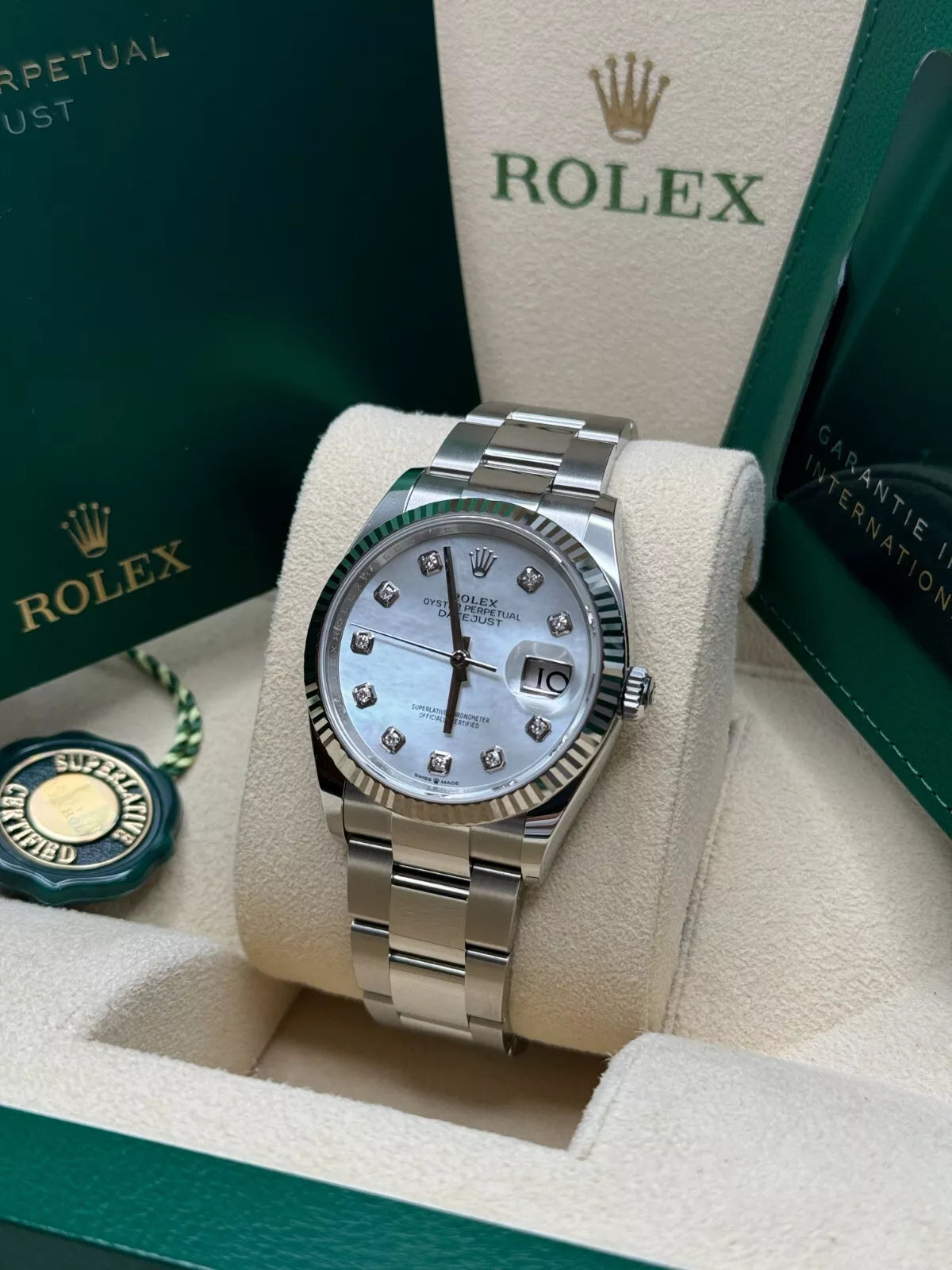 Rolex Datejust 36mm 126234 Mother of Pearl Diamond Dial Oyster Stainless Steel - Image 11