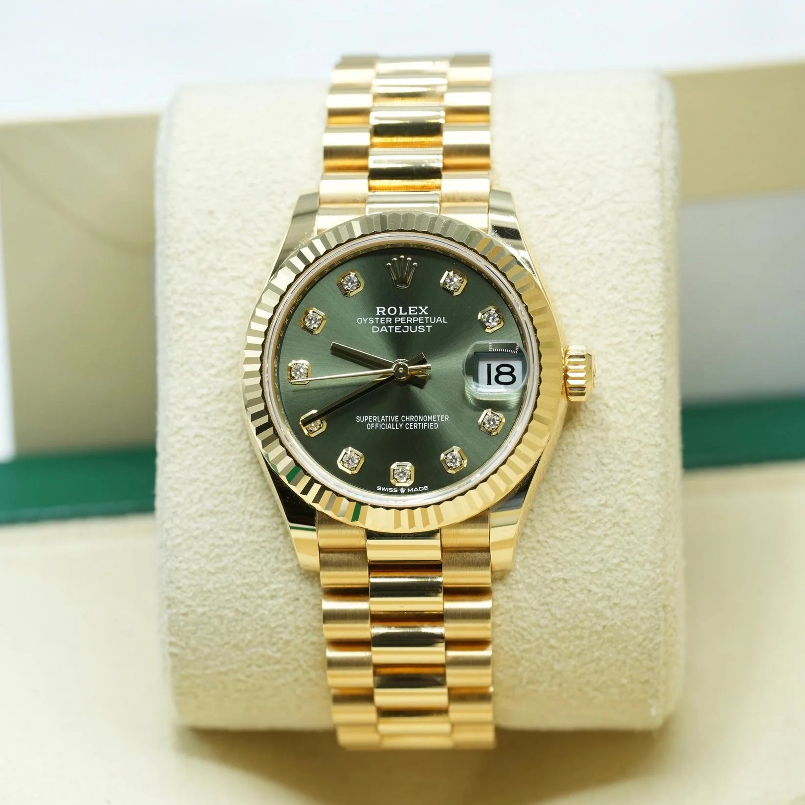 Rolex Datejust m278278-0011 Olive Green 31mm Dial President Bracelet Watch - Image 2