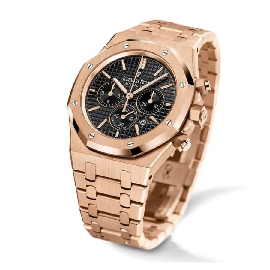 Audemars Piguet Royal Oak Chronograph 41MM Rose Gold Bracelet �?Black Dial - Image 2