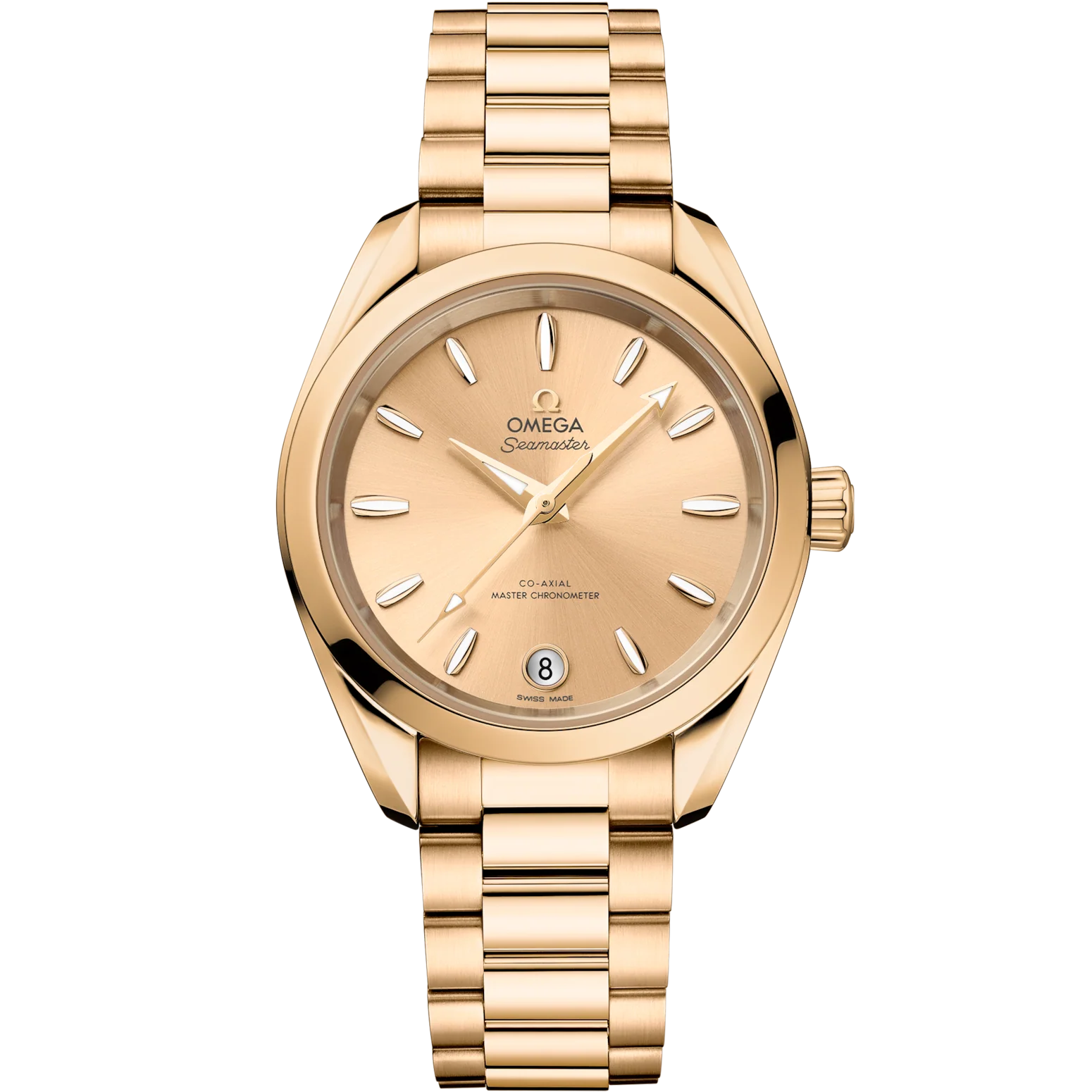 Omega Seamaster Aqua Terra Shades 34 mm Yellow Dial Moonshine�?18k Yellow Gold Bracelet 220.50.34.20.08.001