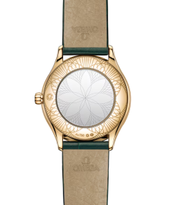 Alternative view of Omega De Ville Mini Trésor 26mm Yellow Dial with Diamonds Moonshine�?18k Gold Leather Strap 428.58.26.60.99.001