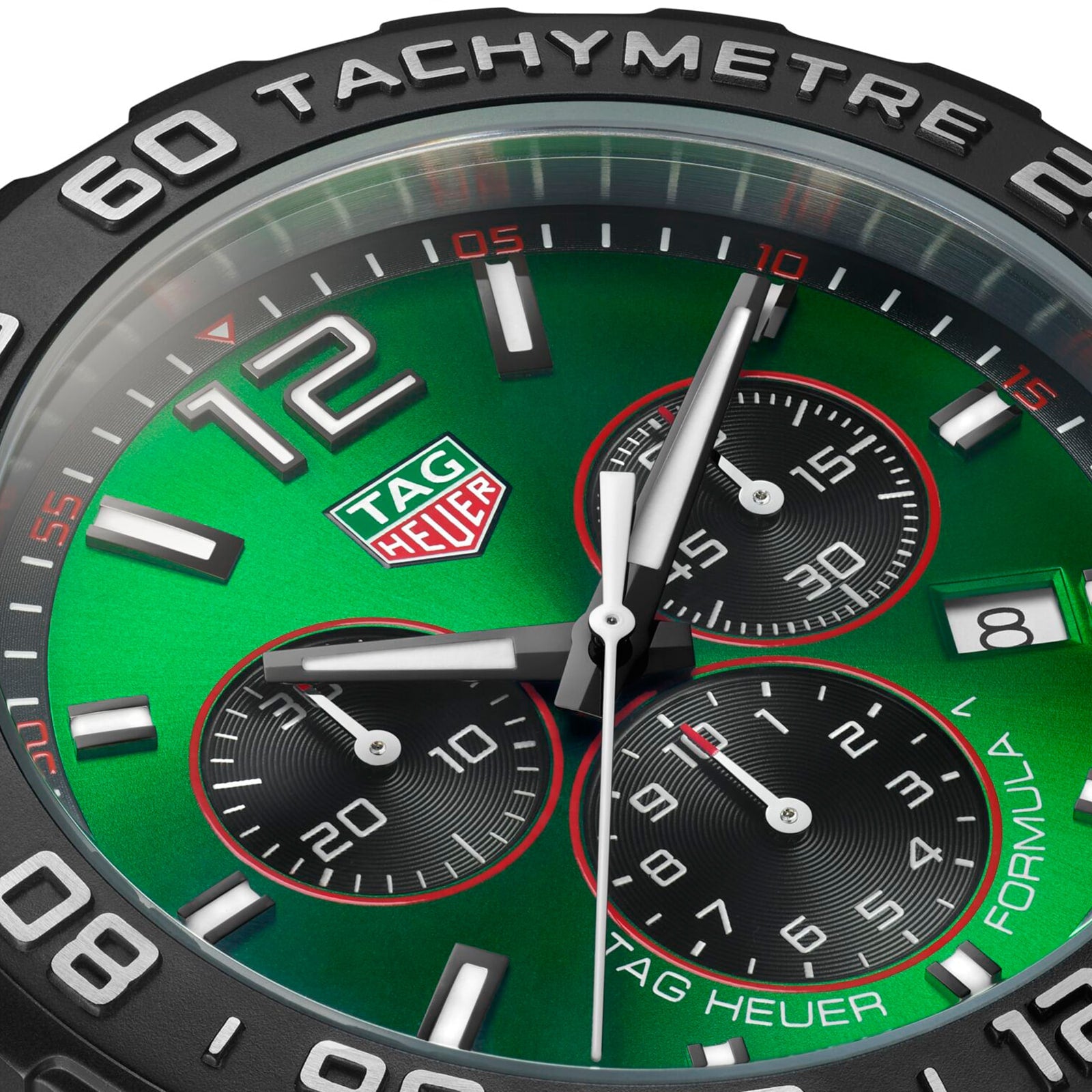 TAG Heuer Formula 1 Quartz Chronograph 200M 43mm Mens Watch Green Rubber CAZ101AP.FT8056 - Image 3
