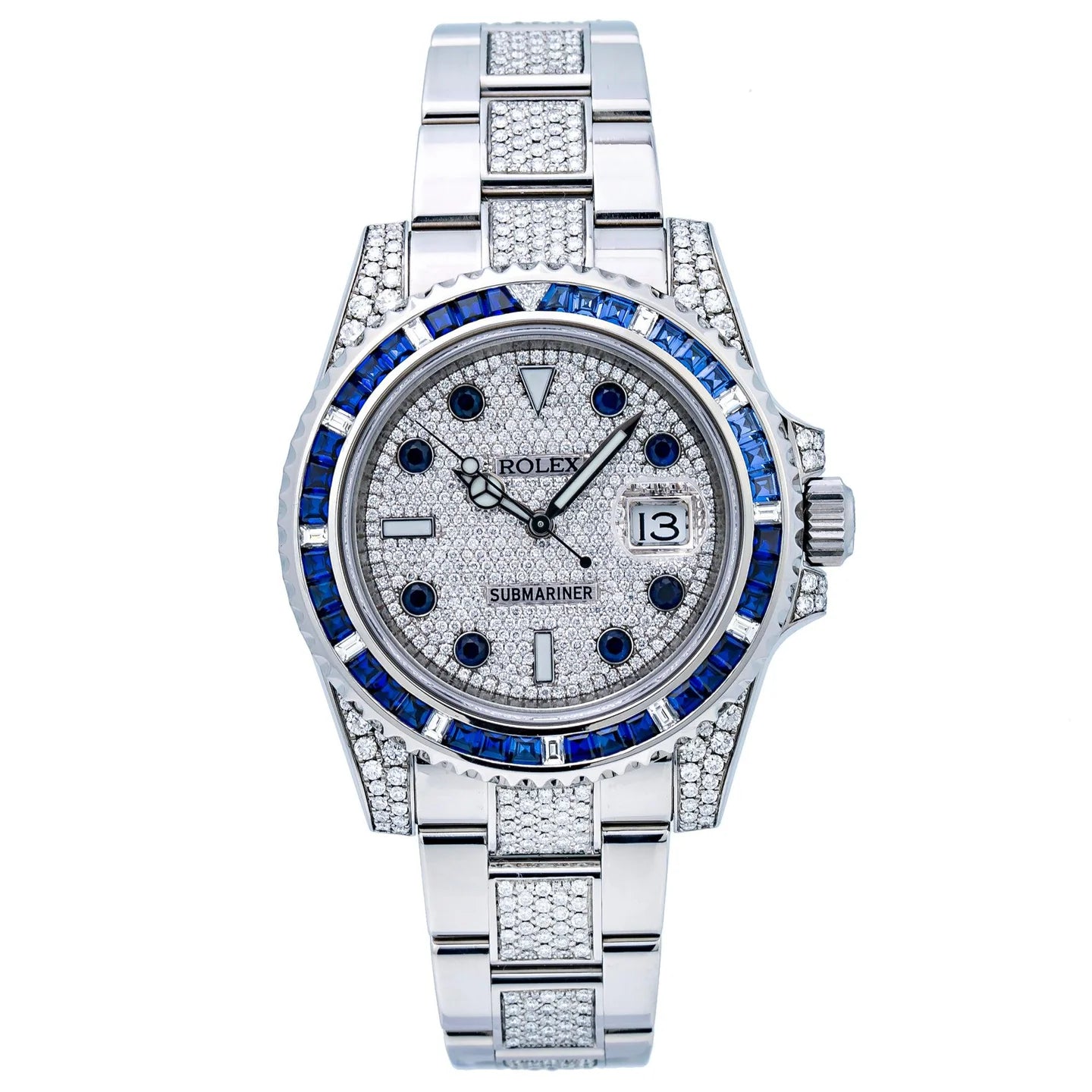 Rolex Submariner Date 116610 40MM Silver Diamond Dial With Stainless Steel Bracelet