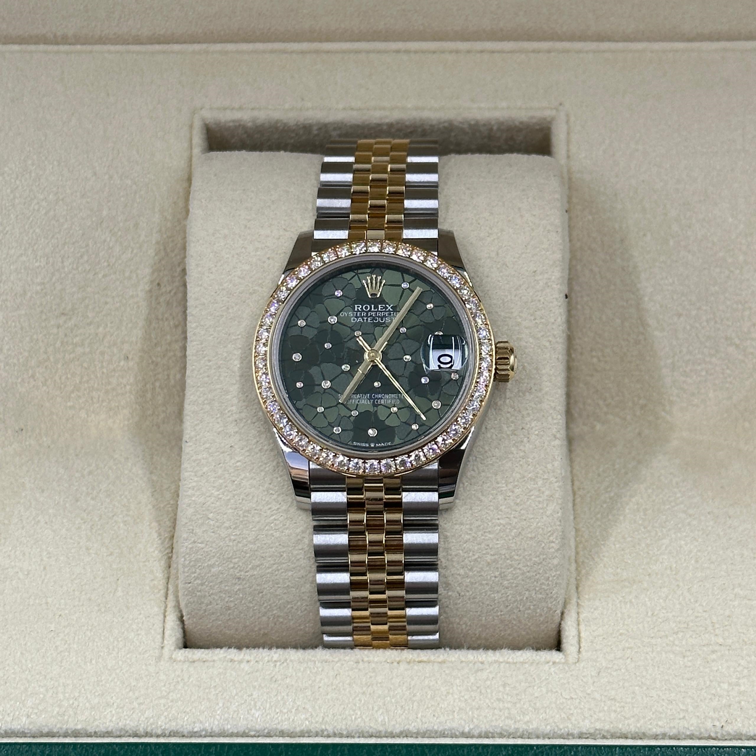 Rolex Datejust m278383-0031/0032 31mm Green Floral Dial Oyster Bracelet - Image 3