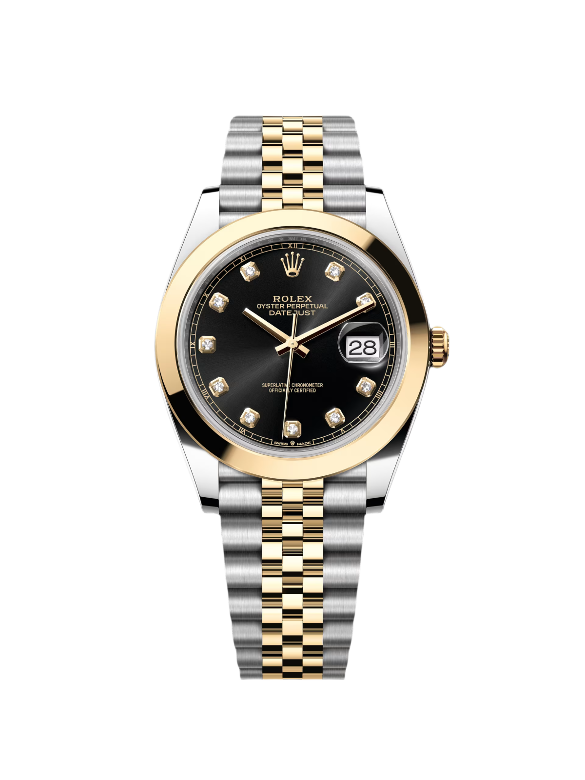 Rolex Datejust 41mm 126303 Black Diamond Oyster Steel and Yellow Gold Mens Watch - Image 3