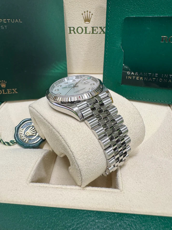 Rolex Datejust 36mm 126234 Mother of Pearl Diamond Dial Oyster Stainless Steel - Image 8
