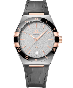 Omega Constellation 41mm Black Dial Stainless Steel �?Sedna�?18k Rose Gold Strap 131.23.41.21.06.001