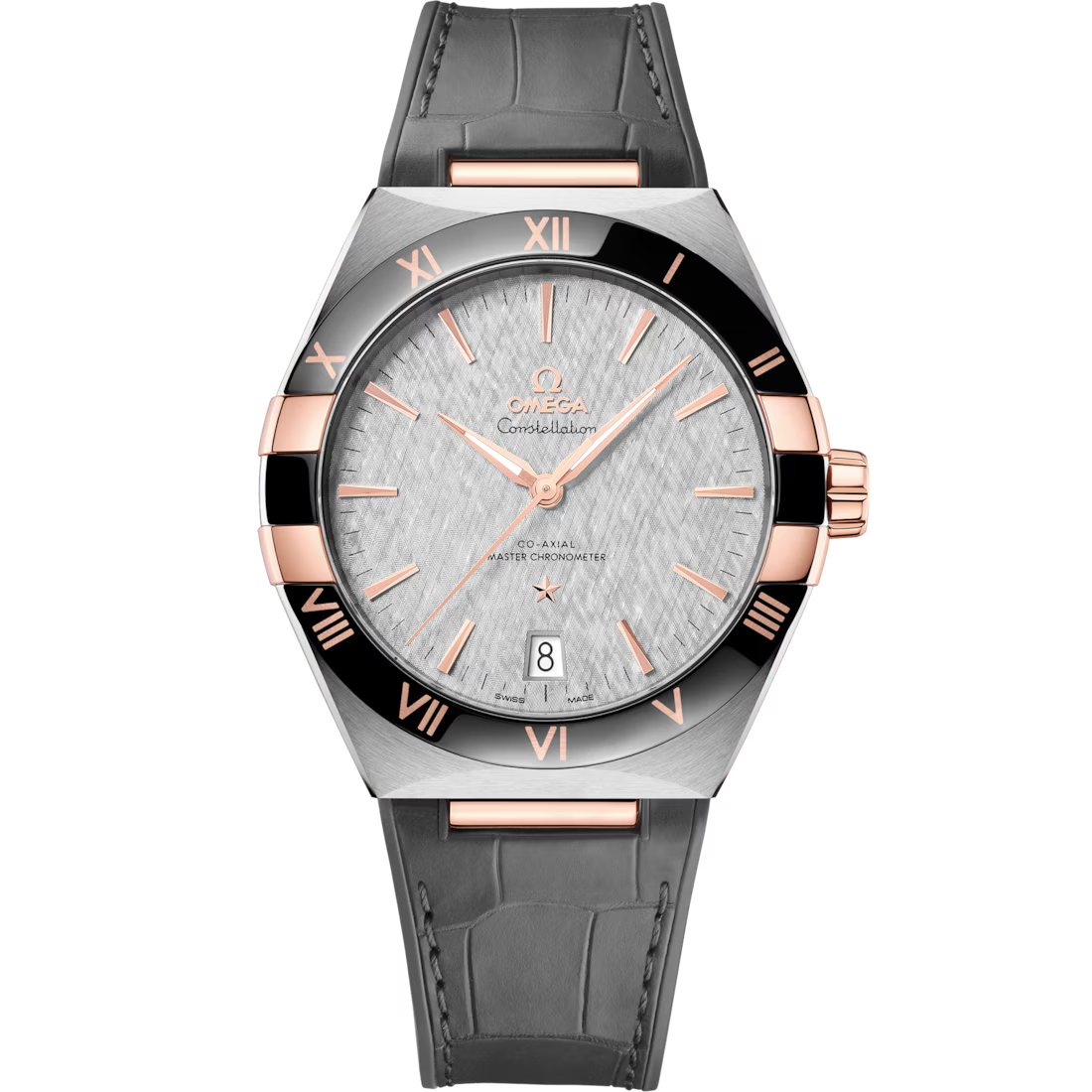 Omega Constellation 41mm Black Dial Stainless Steel �?Sedna�?18k Rose Gold Strap 131.23.41.21.06.001