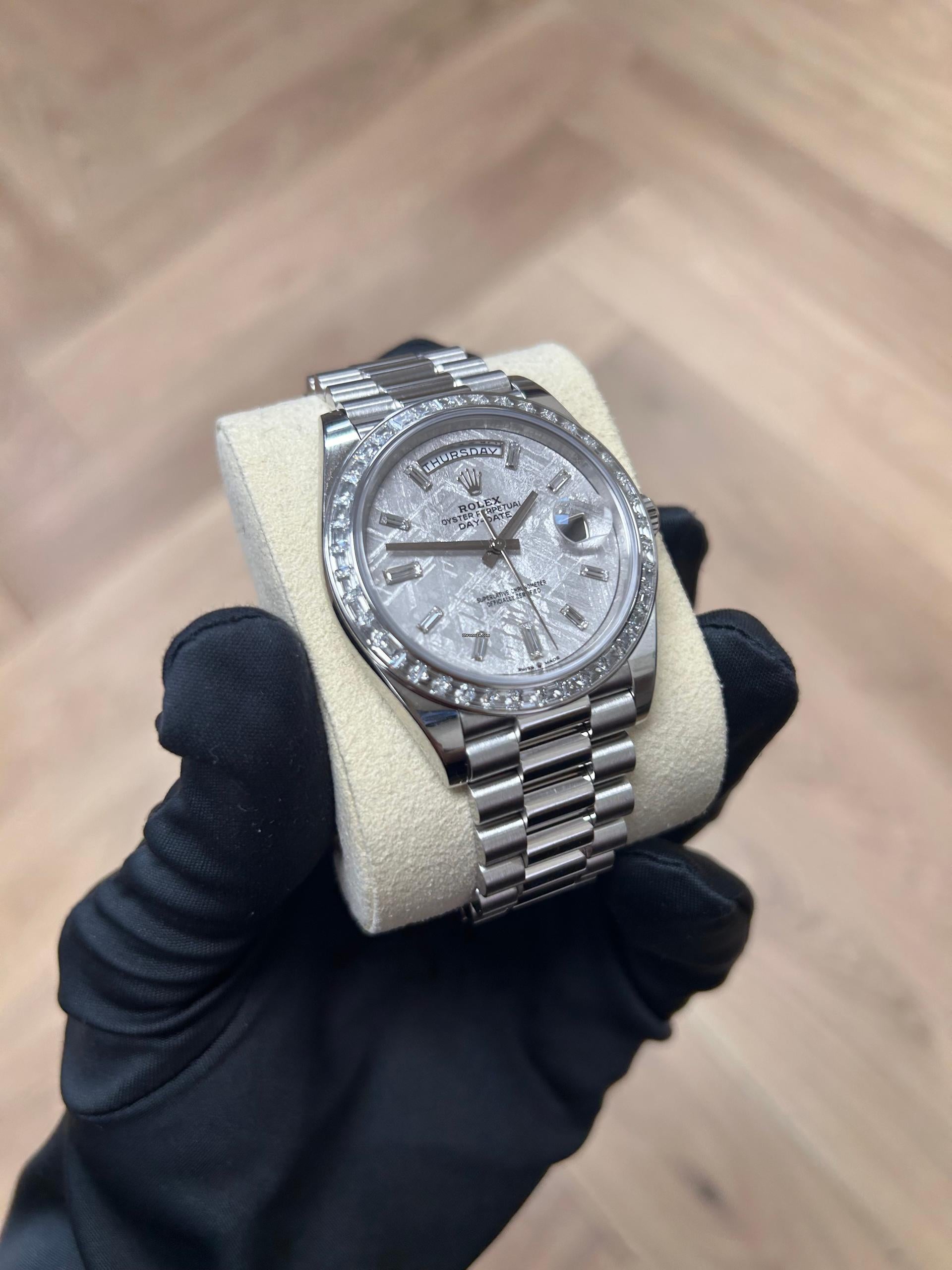 Rolex Day-Date 40mm 228396TBR-0027 Meteoriate Baguette Diamond Dial and Bezel Watch - Image 5