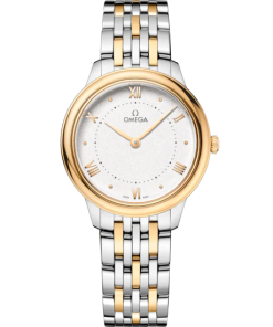 Omega De Ville Prestige 30 mm Silver Dial Stainless Steel and 18k Yellow Gold Bracelet 434.20.30.60.02.002
