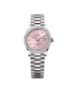 Rolex Datejust m278289RBR-0022 Pink Dial White Gold President Watch