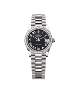 Rolex Datejust m278289RBR-0011 Bright Black Dial White Gold President Watch