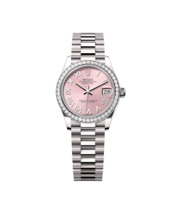 Rolex Datejust m278289RBR-0016 Pink Dial White Gold President Watch