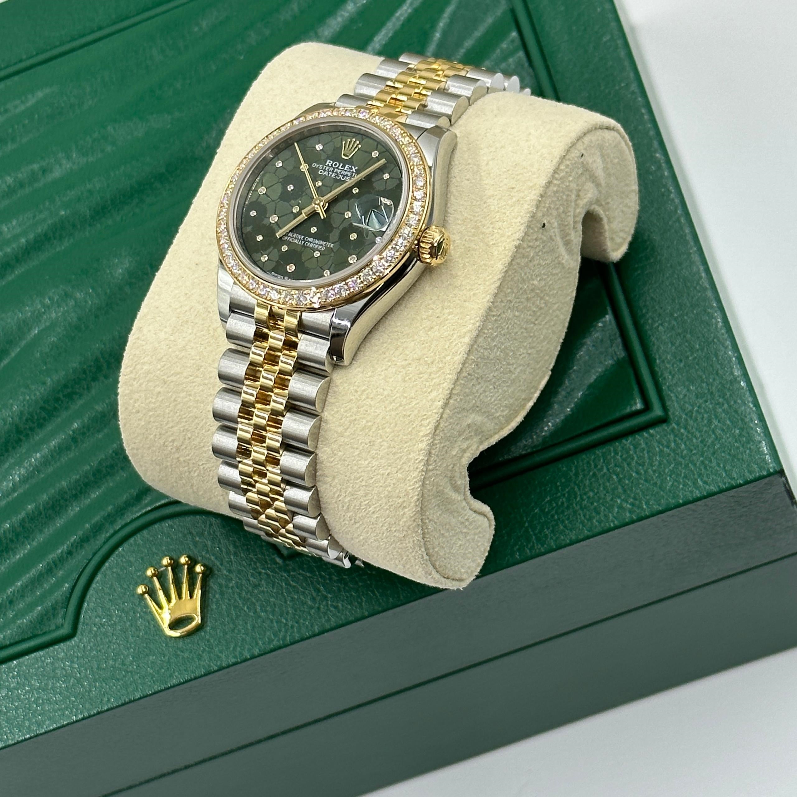 Rolex Datejust m278383-0031/0032 31mm Green Floral Dial Oyster Bracelet - Image 8