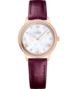 Omega De Ville Prestige 27.5mm White Dial Sedna 18k Rose Gold Strap 434.58.28.60.55.001