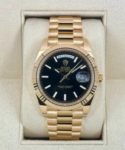 Alternative view of Rolex Day-Date President 40mm Yellow Gold Black Index Dial - 228238