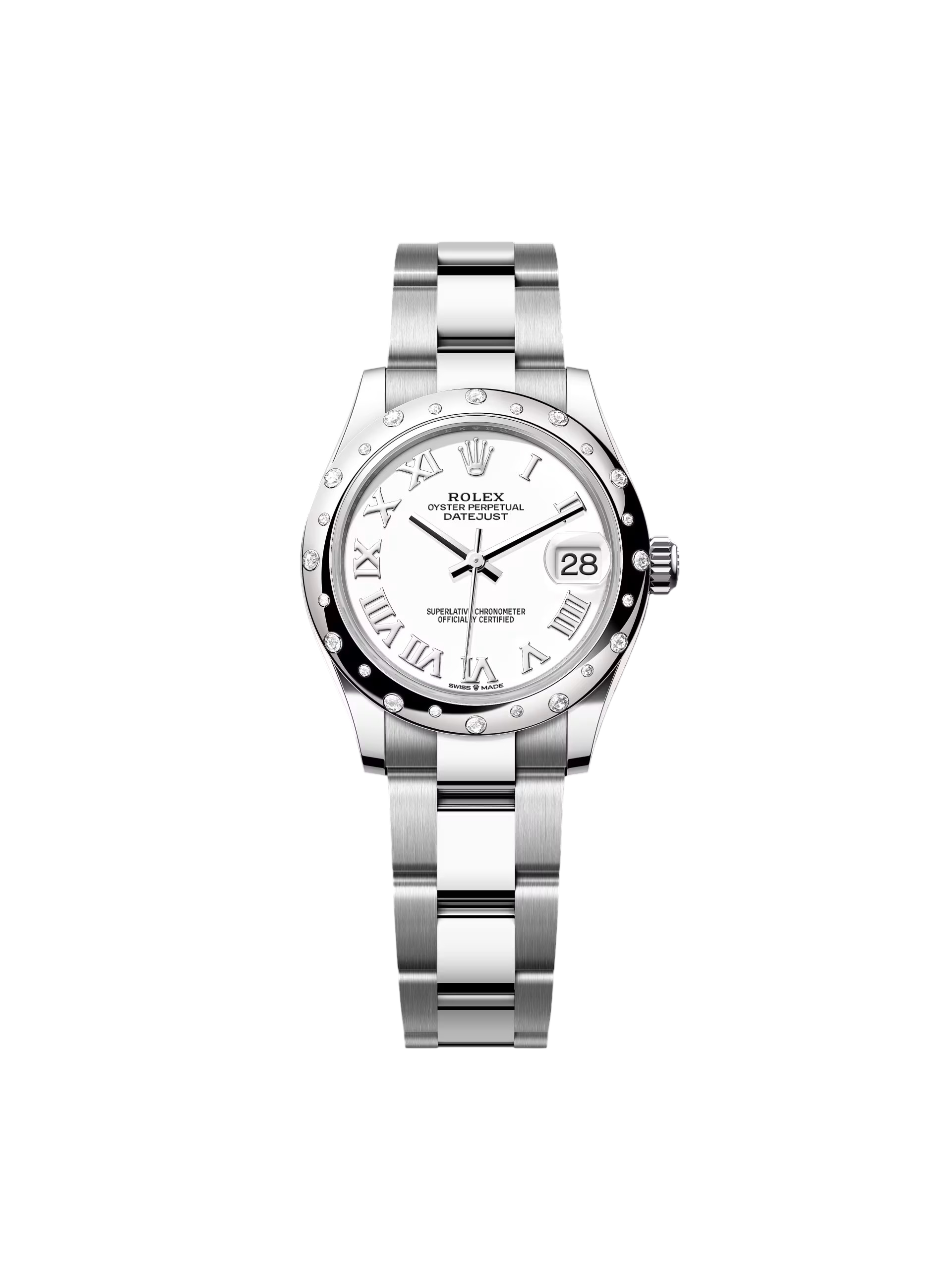 Rolex Datejust m278344 White Dial 31mm Domed Diamond Oyster Watch - Image 2
