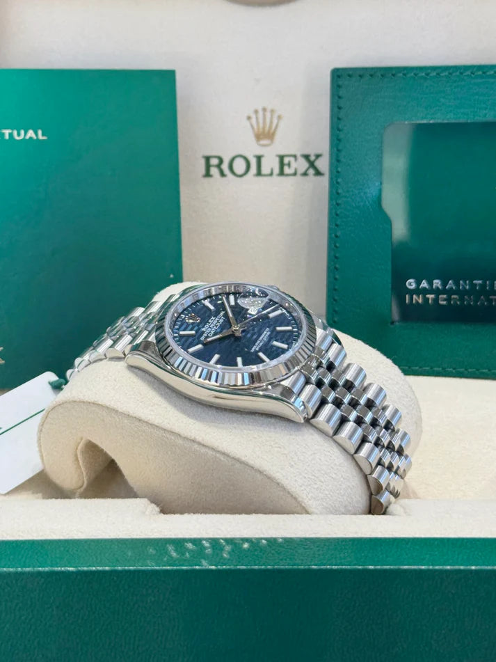 Rolex Datejust 36mm 126234 Blue Fluted Motif Dial Jubilee Bracelet - Image 6