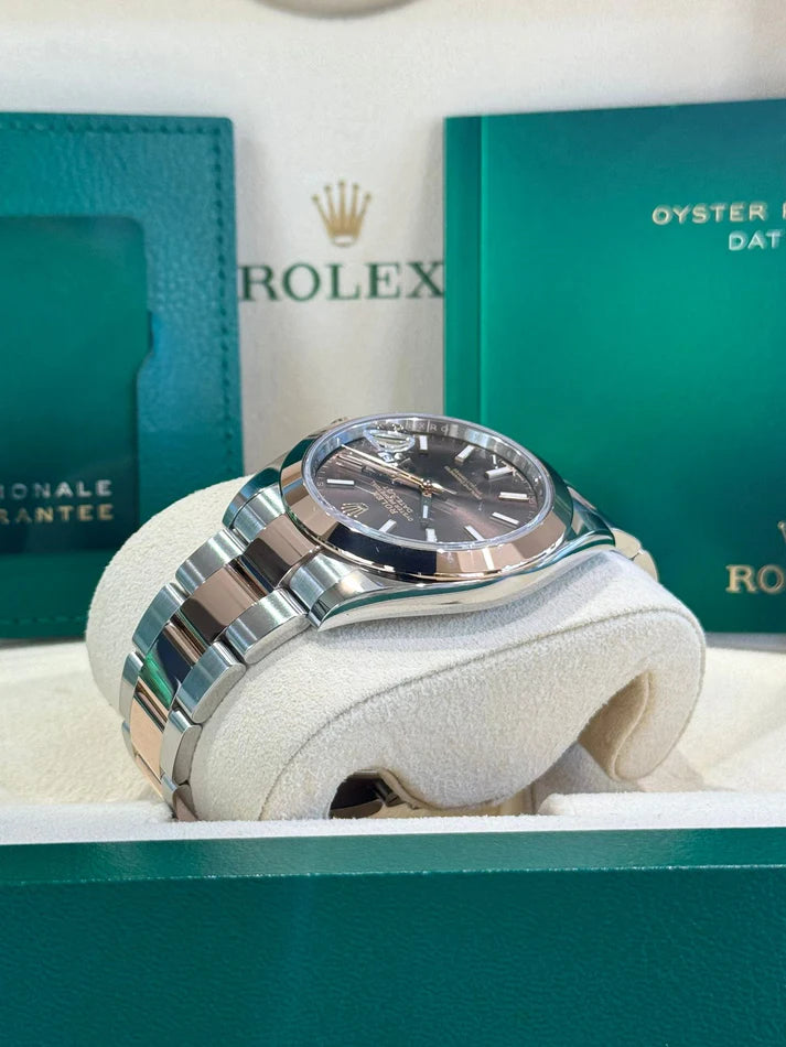 Rolex Datejust 41mm 126301 Chocolate Index Oyster Steel and Everose Gold Watch - Image 8