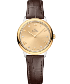 Omega De Ville Prestige 27.5 mm Yellow Dial Stainless Steel and 18k Yellow Gold Strap 434.23.28.60.58.001