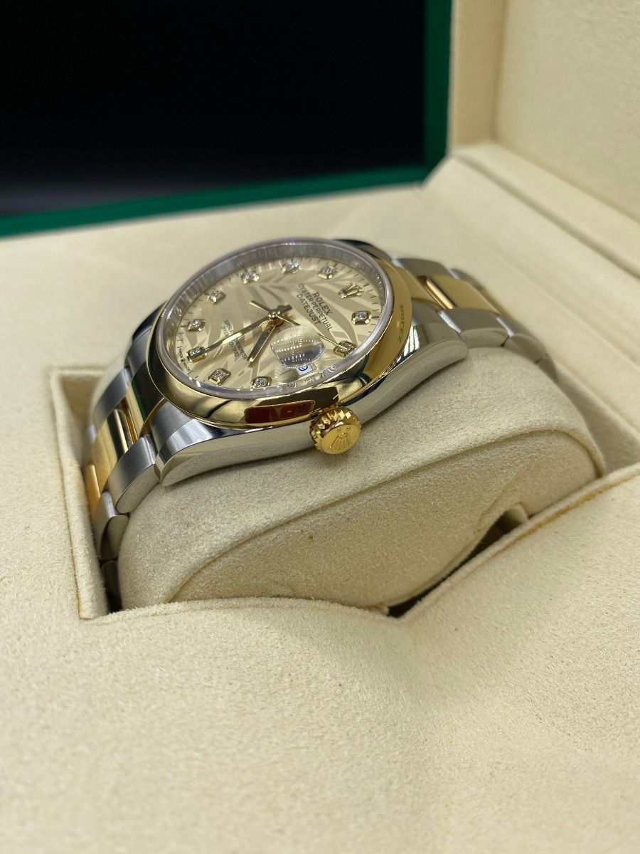 Rolex Datejust 36mm 126203 Golden Palm Dial Domed Bezel Oyster Bracelet - Image 7