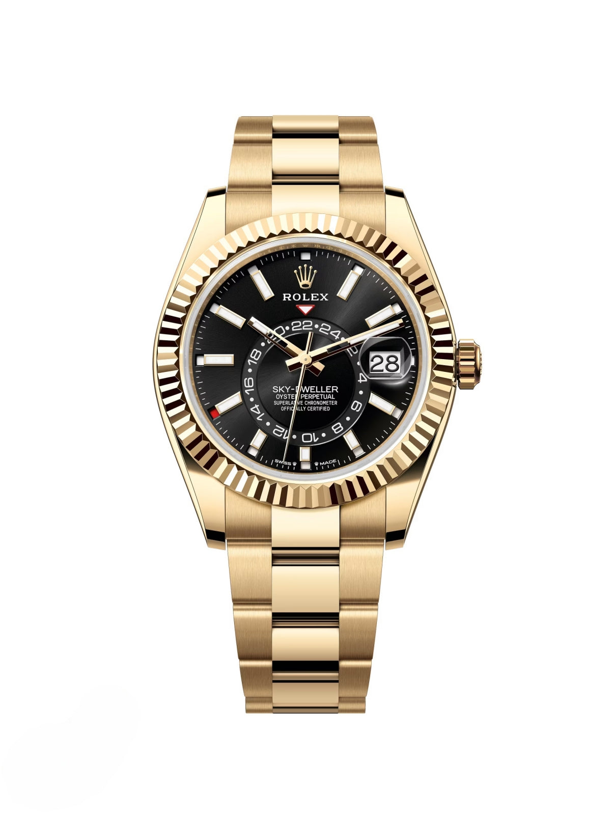 Rolex Sky-Dweller 42mm 336938-0002 Yellow Gold Black Dial Oyster