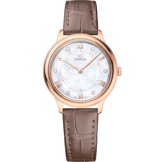 Omega De Ville Prestige 30mm White Dial with Diamonds Sedna�?18k Rose Gold Strap 434.53.30.60.55.001