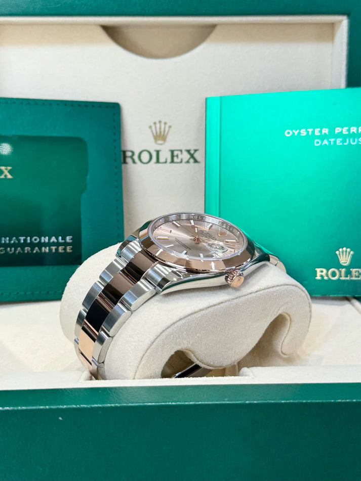 Rolex Datejust 41mm 126301 Sundust Index Oyster Steel and Everose Gold Watch - Image 2