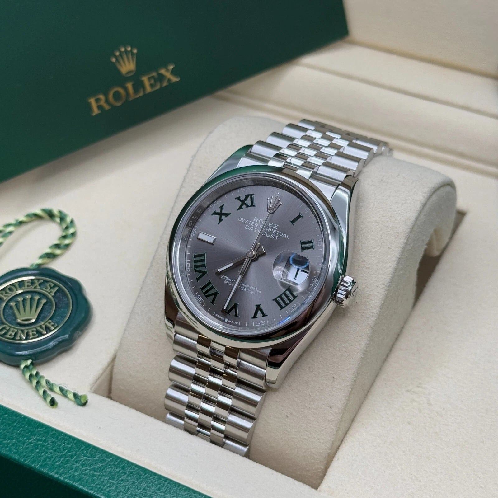 Rolex Datejust 36mm 126200 Oyster Perpetual Wimbledon Dial Jubilee Stainless Steel - Image 3